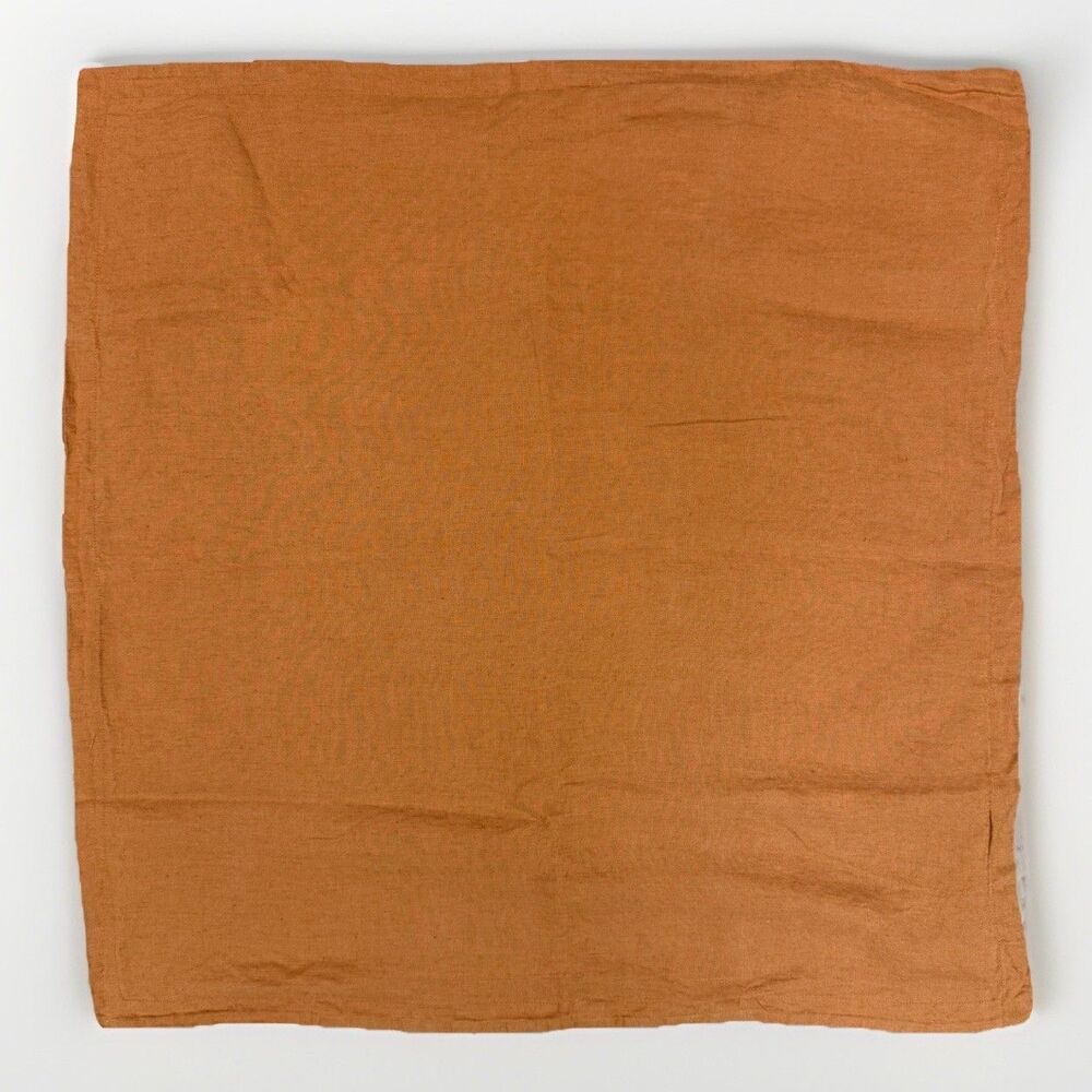 CB2 Linen Cooper Euro Sham 26x26 NWOT 100% Linen Burnt Orange Rust Portugal